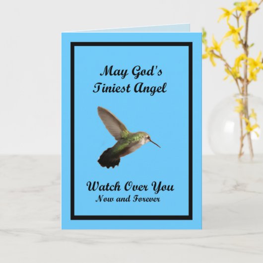 Hummingbird-Engel - Blank Inside Card Karte (Gelbe Blume)