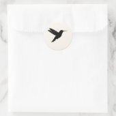 Hummingbird Envelope Seal Minimalist Silhouette Runder Aufkleber (Tasche)