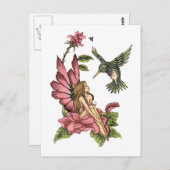 Hummingbird Fairy Postkarte (Vorne/Hinten)