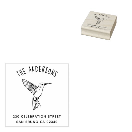 Hummingbird Familie spricht zartes Süße an Gummistempel (Stempel)