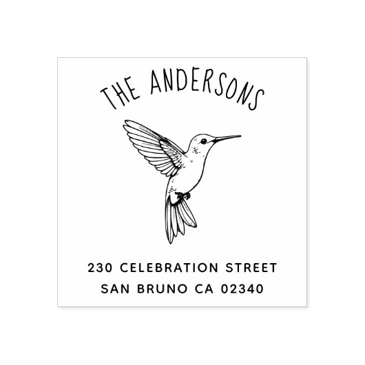 Hummingbird Familie spricht zartes Süße an Gummistempel (Prägung)