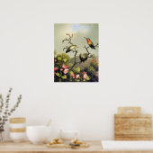 Hummingbird Family and Apple Blossom Poster (Küche)