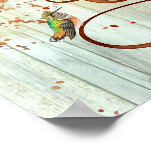 Hummingbird Family Gathers Hier Hauswärme Geschenk Poster (Ecke)