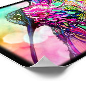 Hummingbird Fantasy Zen Art, hell und farbenfroh Poster (Ecke)