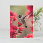 Hummingbird - flache Grußkarte Karte (Stehend Vorderseite)