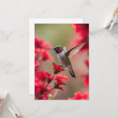Hummingbird - flache Grußkarte Karte (Vorderseite/Rückseite Beispiel)