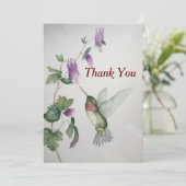 Hummingbird Flat Danke Notiz Wasserfarbe (Stehend Vorderseite)