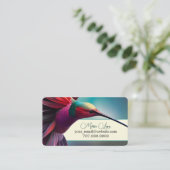 Hummingbird Flight Abstrakt Eleganter Vogel Visitenkarte (Stehend Vorderseite)