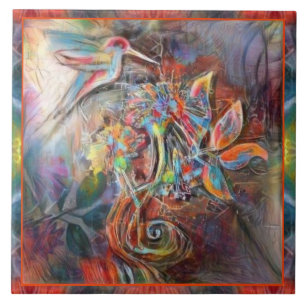 Hummingbird Flight Soft Pastete Art Fliese