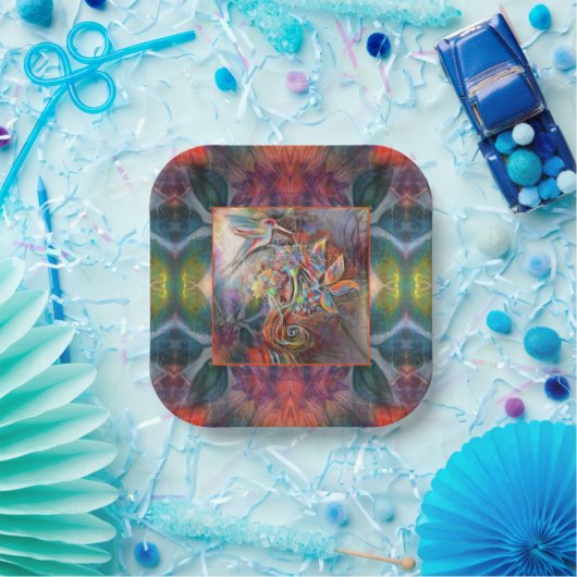Hummingbird Flight Soft Pastors Art Pappteller (Party)