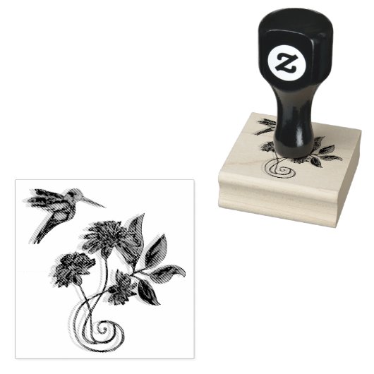 Hummingbird Flight Wood Art Briefmarke Gummistempel (Stempel)
