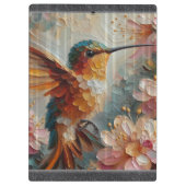 Hummingbird & Floral Art Clipboard – Textured Klemmbrett (Rückseite)