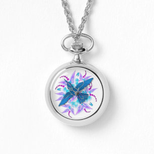 Hummingbird Floral Art Deco Armbanduhr