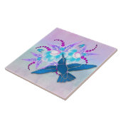 Hummingbird Floral Art Deco Fliese (Seite)