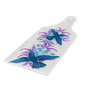 Hummingbird Floral Art Deco Schneidebrett