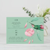 Hummingbird Floral Baby Couples Dusche Moderne Einladung (Stehend Vorderseite)