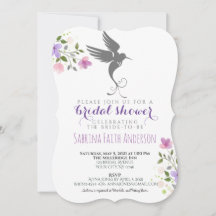 Hummingbird Floral Elegant Lilac Brautparty