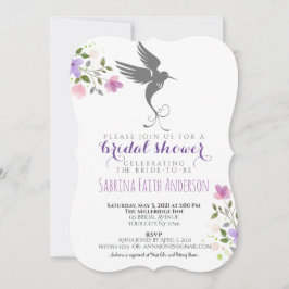 Hummingbird Floral Elegant Lilac Brautparty Einladung