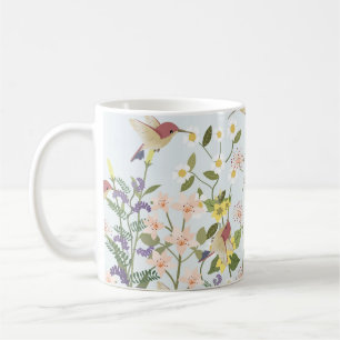 Hummingbird Floral Garden Vintag Illustration Kaffeetasse