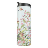 Hummingbird Floral Garden Vintag Illustration Thermosbecher (Nach rechts gedreht)