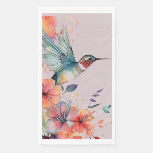 Hummingbird Floral Guest Towels Serviette (Vorderseite)