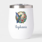 Hummingbird Floral Insulated Wine Tumbler (Vorderseite)