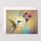 Hummingbird Floral Postkarte (Vorne/Hinten)