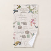 Hummingbird Floral Sea Turtle Französisch Ephemere Badhandtuch Set (Handtuch)