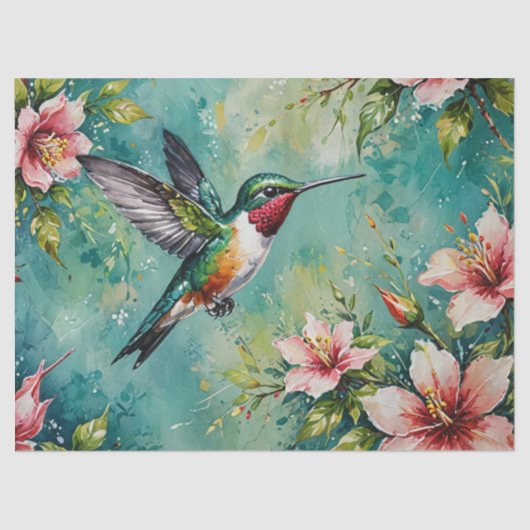 Hummingbird Floral Seidenpapier (Vorderseite)