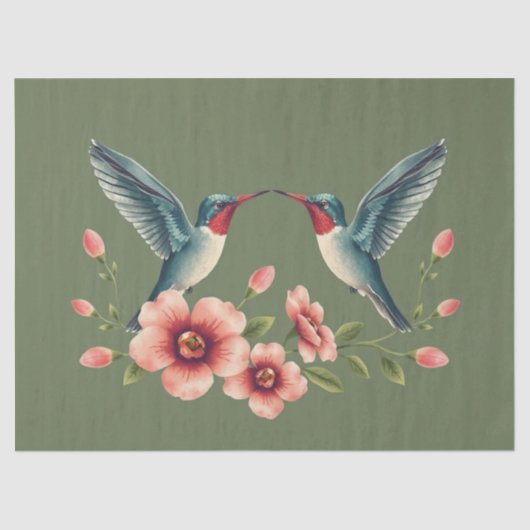 Hummingbird Floral Seidenpapier (Vorderseite)