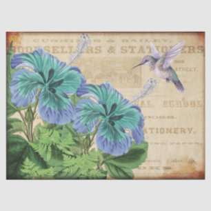 Hummingbird Floral Vintag Decoupage Seidenpapier
