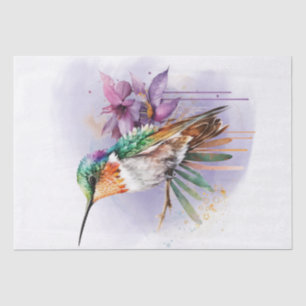Hummingbird Floral Watercolor Seidenpapier