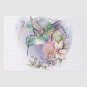 Hummingbird Floral Watercolor Seidenpapier