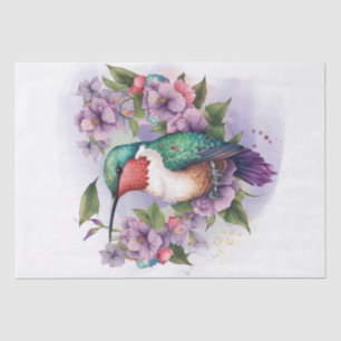 Hummingbird Floral Watercolor Seidenpapier