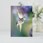 Hummingbird Flying Dankeskarte (Stehend Vorderseite)