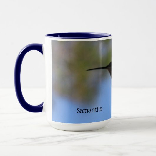 Hummingbird Flying Personalized Mug Tasse (Links)