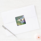 Hummingbird Flying Quadratischer Aufkleber (Umschlag)