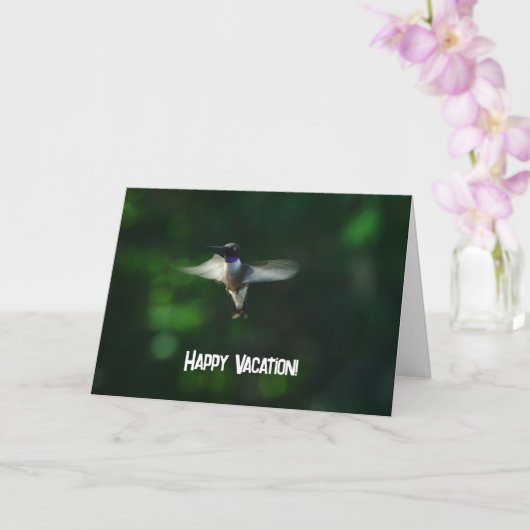 Hummingbird Flying Vacacation Wunschkarte Karte (Orchidee)
