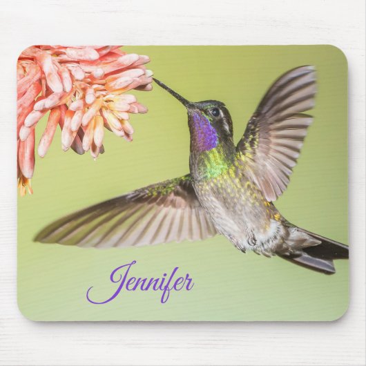 Hummingbird Foto Personalisiert Mousepad (Vorne)