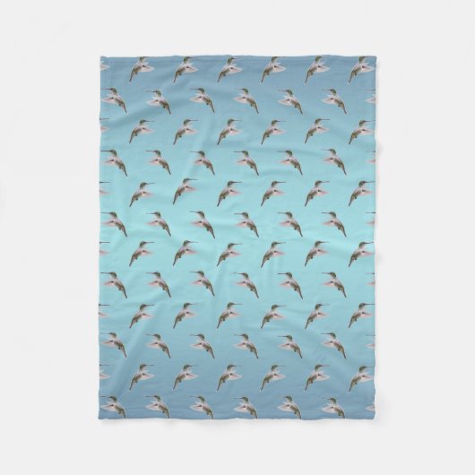 Hummingbird Frenzy Fleece Blanket (Light Blue Mix) (Vorderseite)