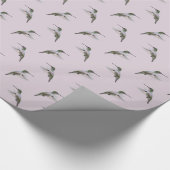 Hummingbird Frenzy Wrapping Paper (Dusty Pink) Geschenkpapier (Ecke)