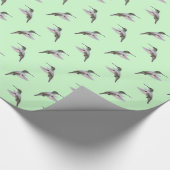 Hummingbird Frenzy Wrapping Paper (Light Green) Geschenkpapier (Ecke)