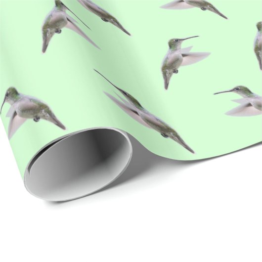 Hummingbird Frenzy Wrapping Paper (Light Green) Geschenkpapier (Rolleneckpunkt)