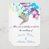 Hummingbird & Fuchsia Elegante Hochzeitseinladunge Einladung (Vorne/Hinten)