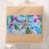 Hummingbird & Fuchsia Wedding Return Address Label (Insitu)