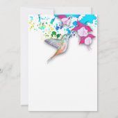 Hummingbird & Fuchsia Wedding Tischnummer Cards (Rückseite)
