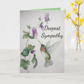 Hummingbird Garden Deepest Beileid Watercolor Karte (Gelbe Blume)