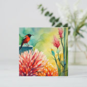 Hummingbird Garden Flat Card (Stehend Vorderseite)