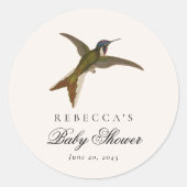 Hummingbird Garden Floral Baby Shower Runder Aufkleber (Vorderseite)
