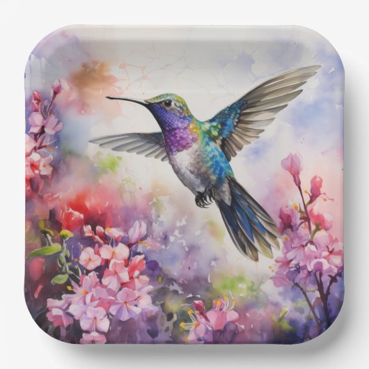Hummingbird Garden Pappteller (Vorderseite)